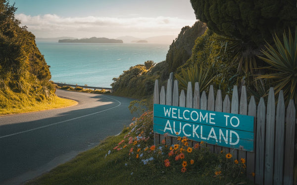 Winding coastal road in New Zealand – perfect for a car rental road trip from Auckland