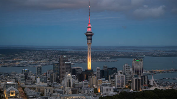 Auckland Sky Tower at night – hire a car in Auckland with Oasis Rentals for peace of mind